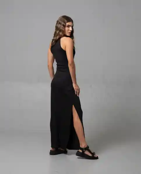 Vestido Largo Mujer Negro Noche Ultraoscuro Talla L 69345 Rifle