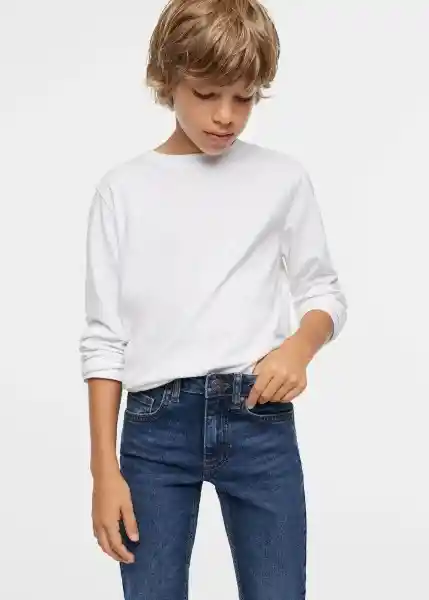 Jeans Skinny Tejano Oscuro Talla 09 Niños Mango