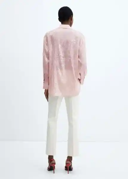 Camisa Tate Rosa Pastel Talla M Mujer Mango