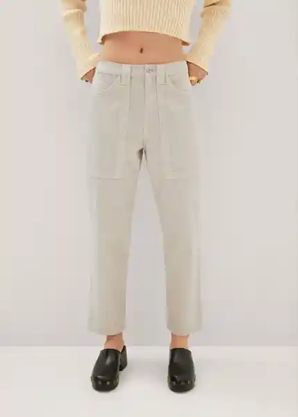 Pantalón Alessia Crudo Talla 36 Mujer Mango