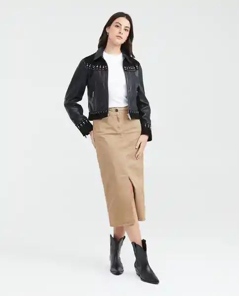 Falda Cargo Midi Femenino Café Quemado Claro Talla 10 Chevignon