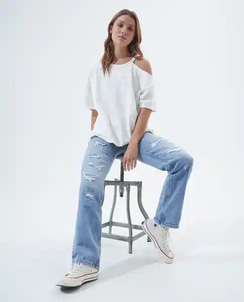 Camiseta Mujer Crudo Talla L 601F006 Americanino