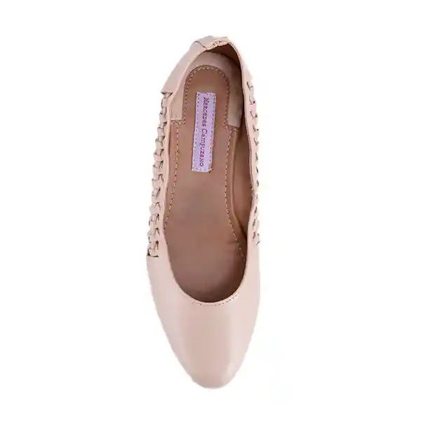 Zapatos Baleta Brina Beige Talla 34 Mercedes Campuzano