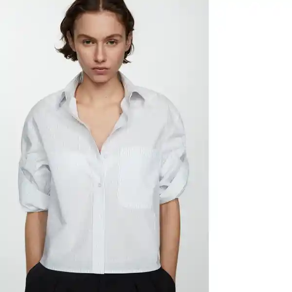 Camisa Rua Celeste Talla XS Mujer Mango