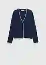 Cardigan Pipe Navy Talla S Mujer Mango