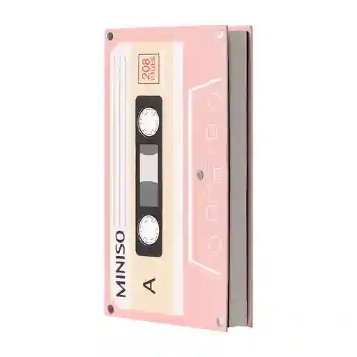 Miniso Libreta Con Diseño de Cassette 104 Hojas Rosa