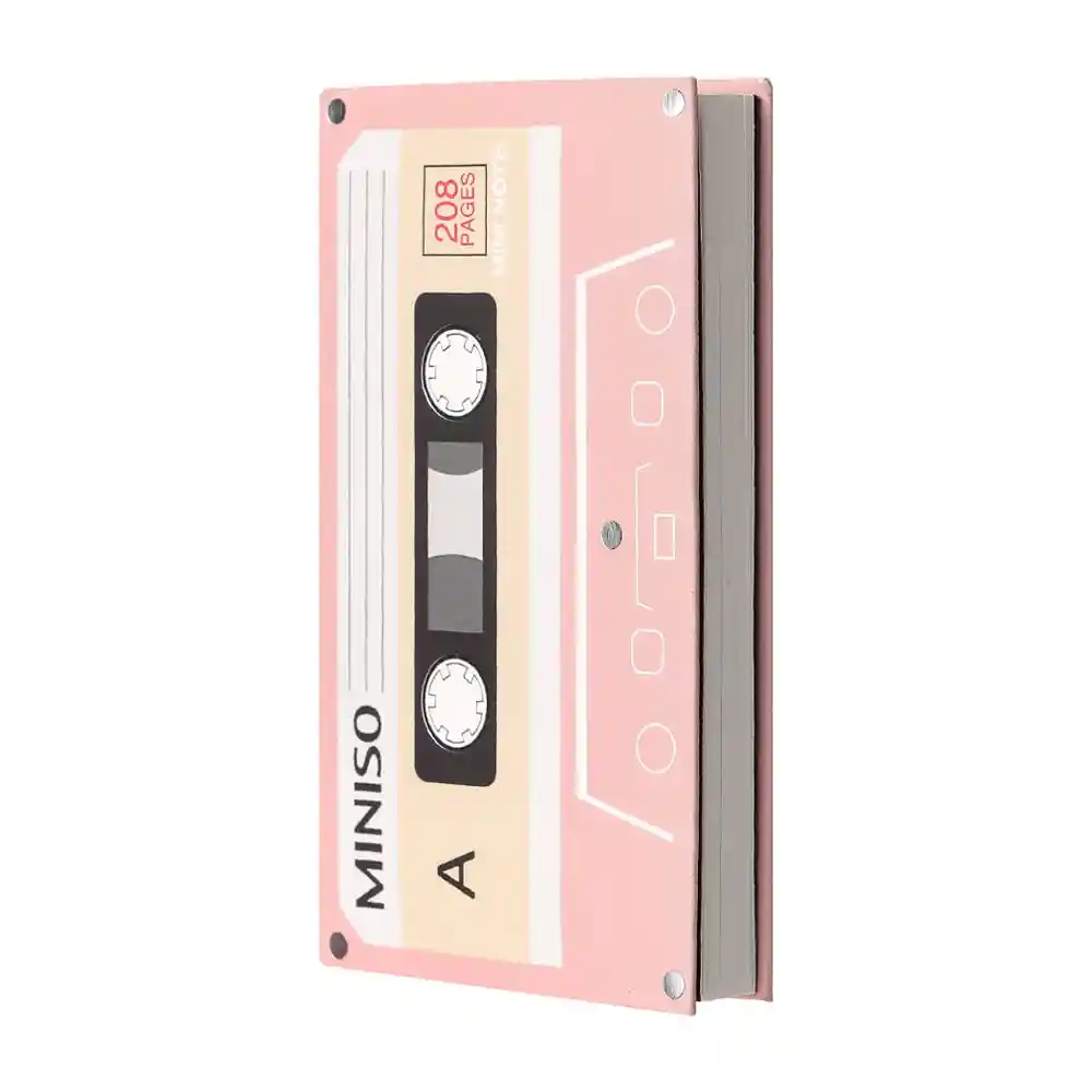 Miniso Libreta Con Diseño de Cassette 104 Hojas Rosa