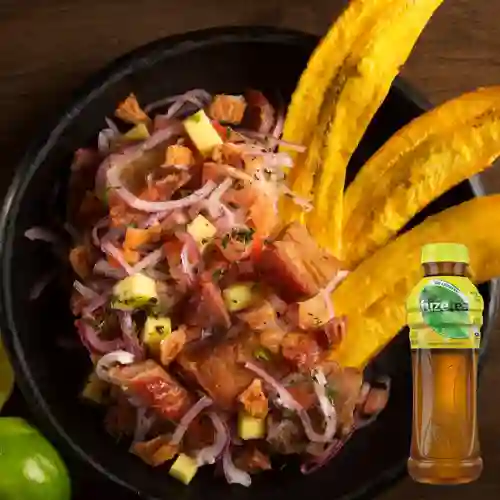 Combo Ceviche de Chicharrón + Fuze Tea Limón 400ML