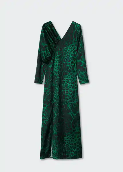 Vestido Leopard-A Verde Talla Xs Mujer Mango