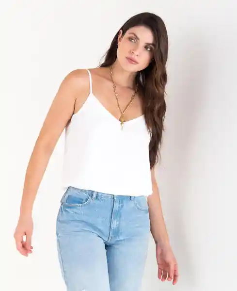 Camisa Clásica De Tiras Crudo Puro Claro Talla M Mujer Naf Naf