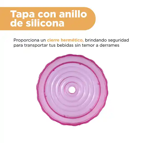 Vaso de Plástico Brillante Con Correa Rosa y Azul 680 mL Miniso