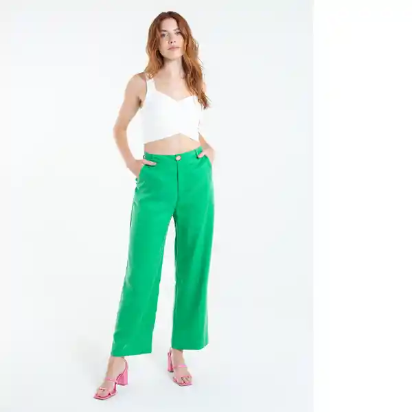 Pantalón Diez Mujer Verde Antioquia Oscuro 10 532E322 Naf Naf