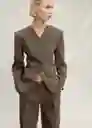Blazer Americana Orchid Khaki Talla S Mujer Mango