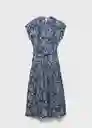 Vestido Nemo Azul Talla S Mujer Mango