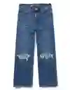 American Eagle Jean Corto Rotos Lavado Medio T. 6 Regular
