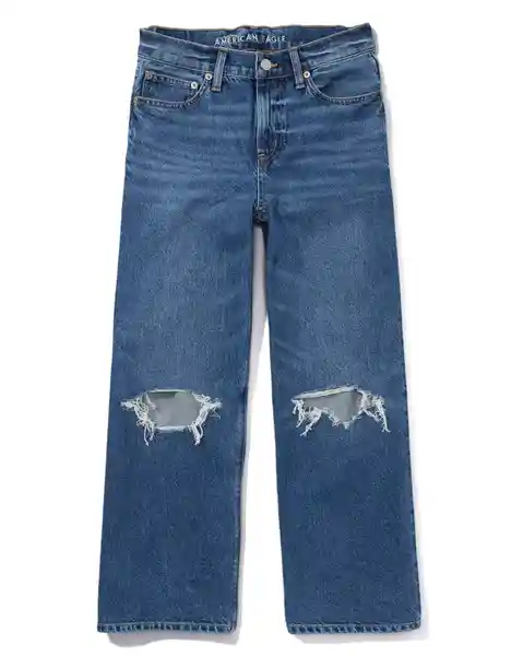 American Eagle Jean Corto Rotos Lavado Medio T. 6 Regular