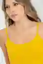 Crop Top Tiras Malibu Color Amarillo Mostaza Talla XL Ragged