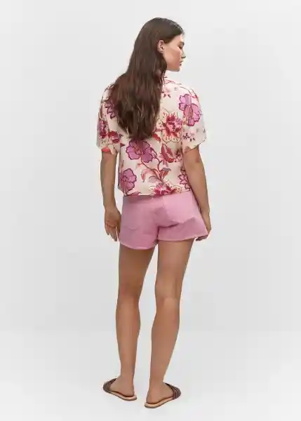 Camisa Flora Crudo Talla 24 Mujer Mango