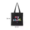 Bolso de Compras Arcoiris my Stuff Negro Miniso