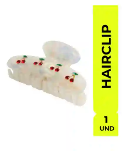 Hairclip Gancho Cereza Perlado Pinza Neon