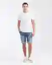 Bermuda Medio Masculino Azul Francés Medio Talla 32 Chevignon