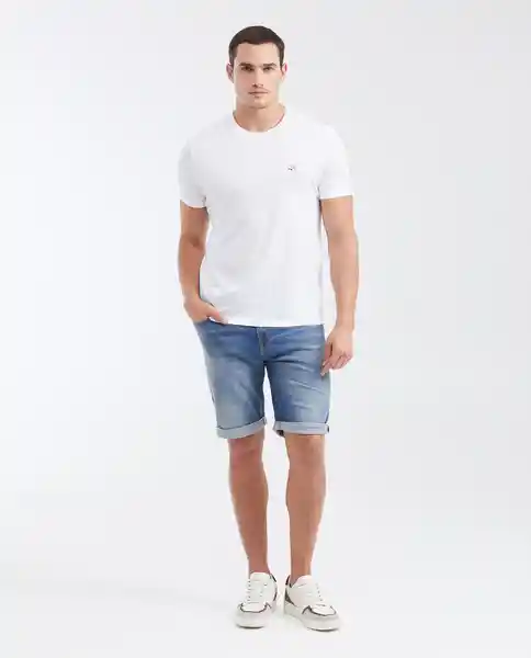 Bermuda Medio Masculino Azul Francés Medio Talla 32 Chevignon