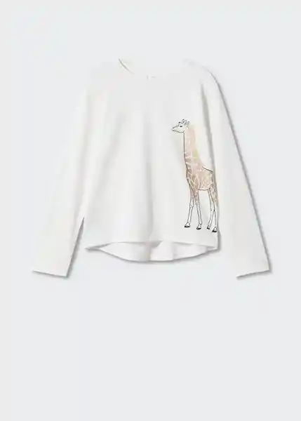 Camiseta Jirafa Offwhite Talla 12 Niñas Mango