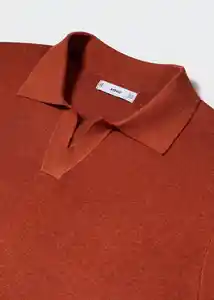 Camiseta Polo Lino Terracota Talla XXL Hombre Mango