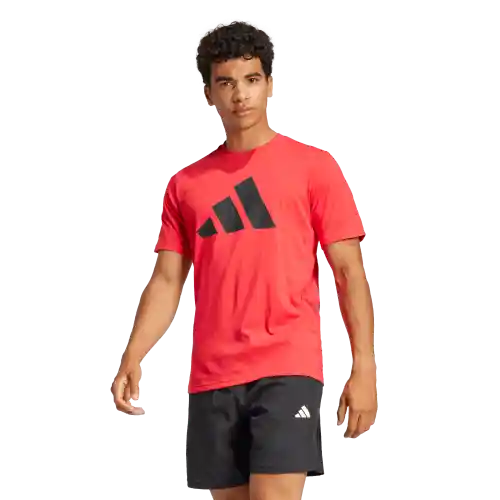 Adidas Camiseta Logo Manga Corta Entrenamiento Hombre Rojo T M