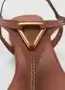 Sandalias Triangle Cuero Talla 37 Mujer Mango