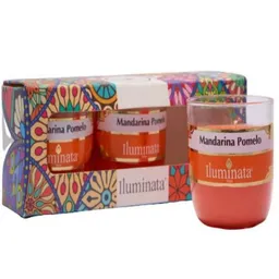 Iluminata Kit Vela Vas Acrílico Mandarina