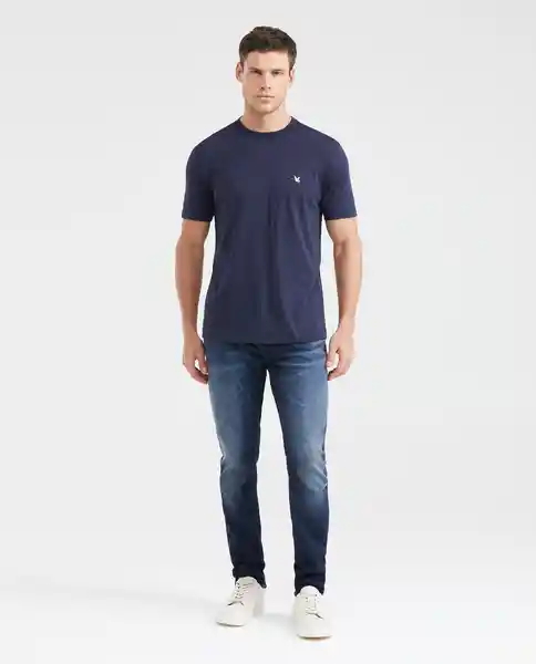 Camiseta Cuello Masculino Azul Dark Ultra Oscuro TS Chevignon