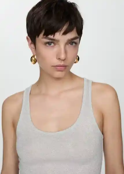 Top Edista Plata Talla L Mujer Mango