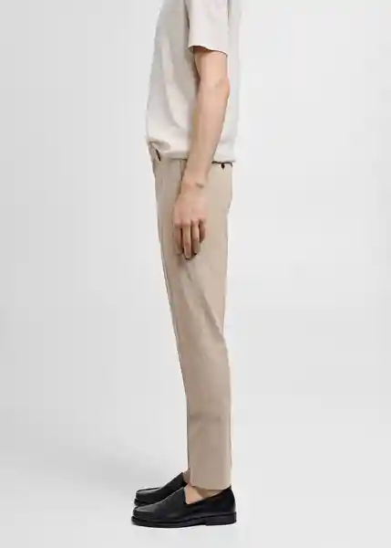 Pantalón París Beige Talla 38 Hombre Mango