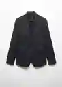 Blazer Americana Boreli Negro Talla 40 Mujer Mango