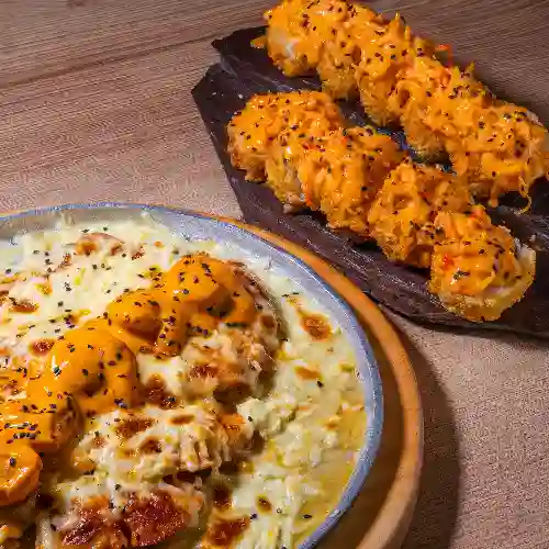 Combo 3 Baby Roll 10 Bocados Un Gratinado de Salmon y Camaron