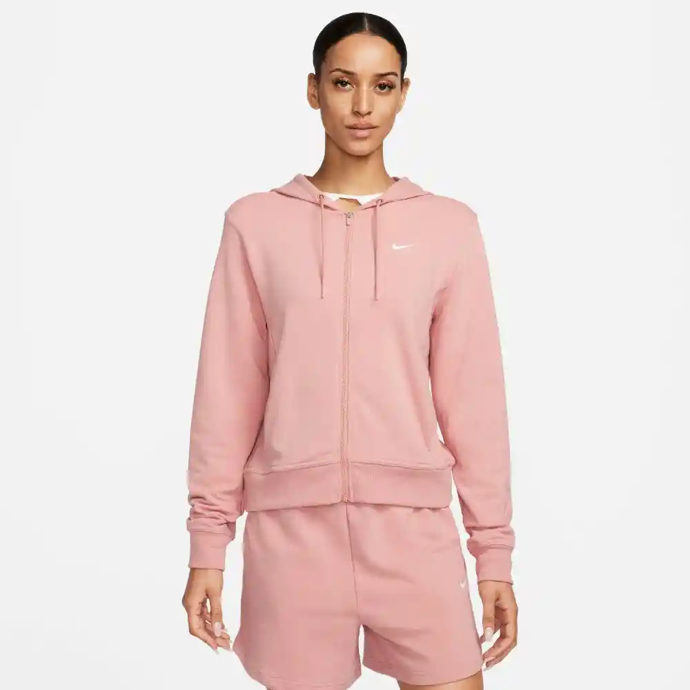 Nike Camiseta One Df Fz Hoodie Lbr Rosado Mujer S