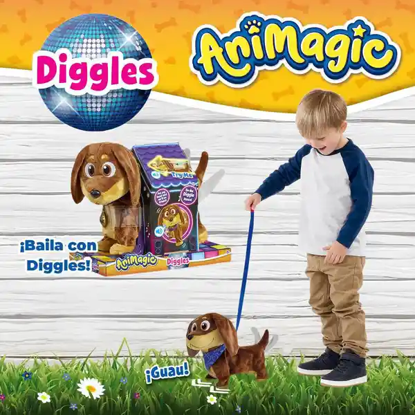 Toy Logic Peluche Animagic Perro Diggles 24 cm