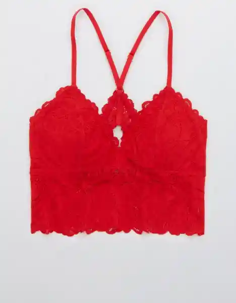 American Eagle Bralette Holiday Best Espalda Cruzada Fucsia T. M