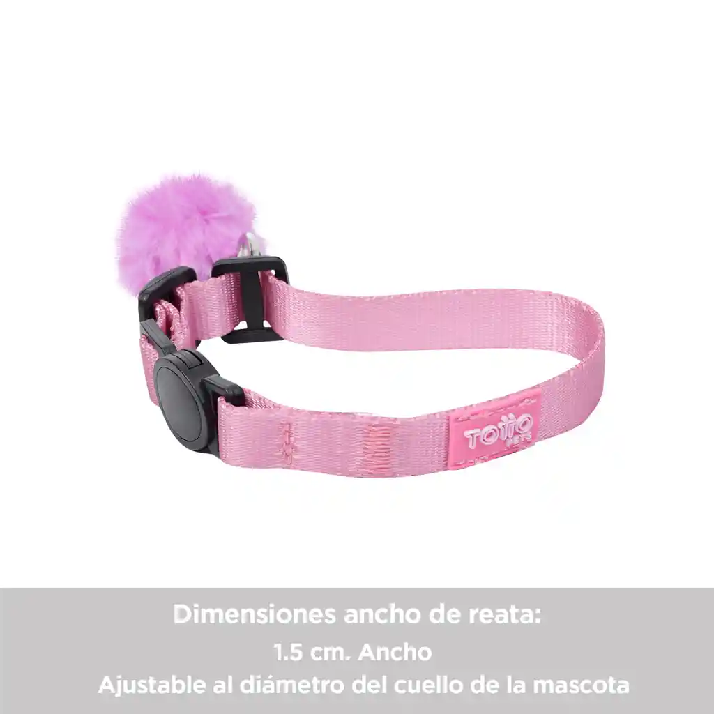 Totto Pets Collar Ajustable Gato Michi Rosa