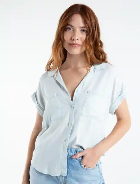 Camisa Martina Mujer Azul Índigo Medio M 710C509 Naf Naf