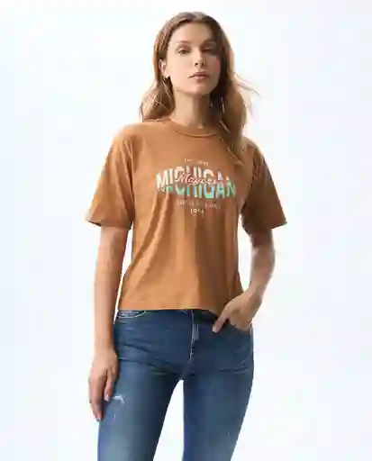 Camiseta Mujer Café Talla L 601G001_CAF171330 Americanino