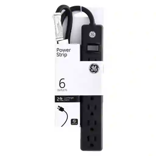 Ge Multitoma 6 Salida Cable 2ft Negro GE14831