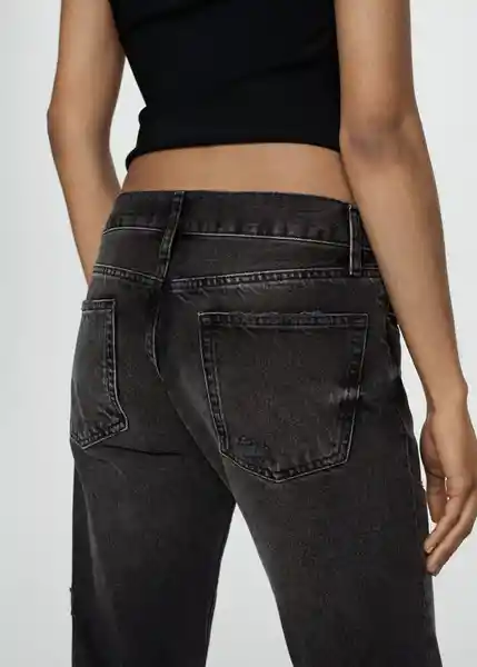 Jean Tokio Tejano Negro Talla 36 Mujer Mango
