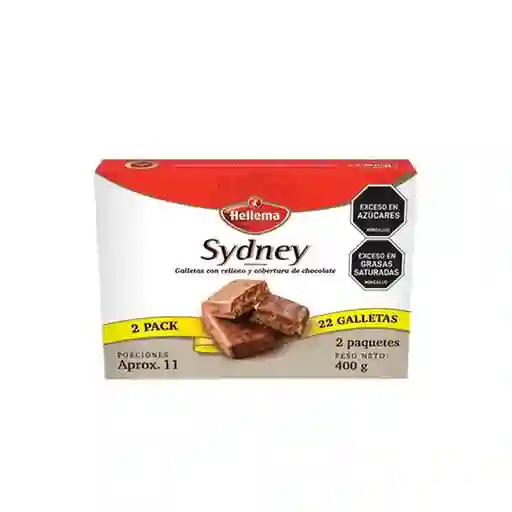 Sydney Galleta Cacao Rellenas de Crema y Recubiertas Chocolate
