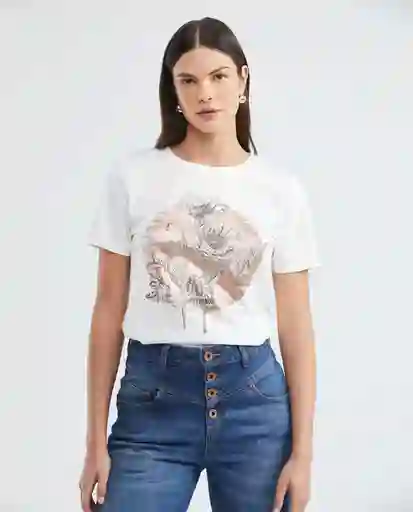 Botanicalfoil Graphic Tee Crudo Prístino Claro Talla S Mujer Chevignon