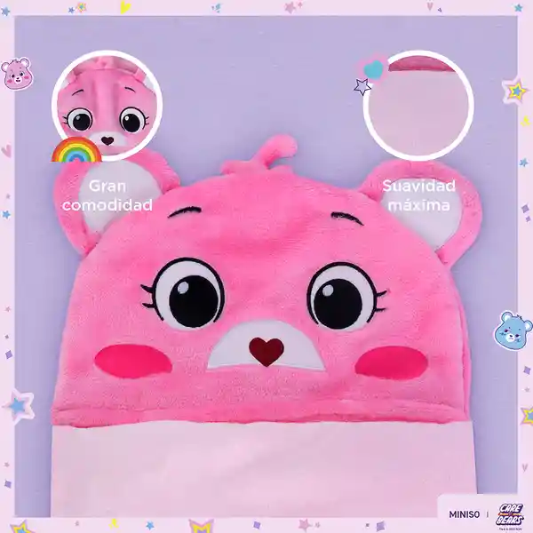 Manta Con Capucha Colección Care Bears Rosa Miniso