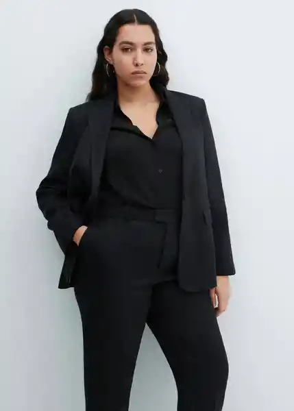 Pantalón Boreli Negro Talla 34 Mujer Mango