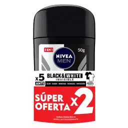 Nivea Men Antitranspirante Black & White Invisible en Barra
