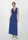 Vestido Pomelo Azul Talla M Mujer Mango